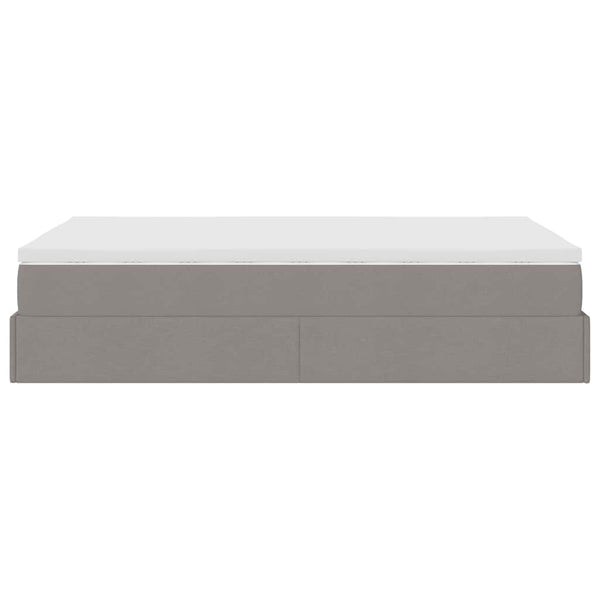 Ottoman Bett mit Matratze Taupe 120x190 cm