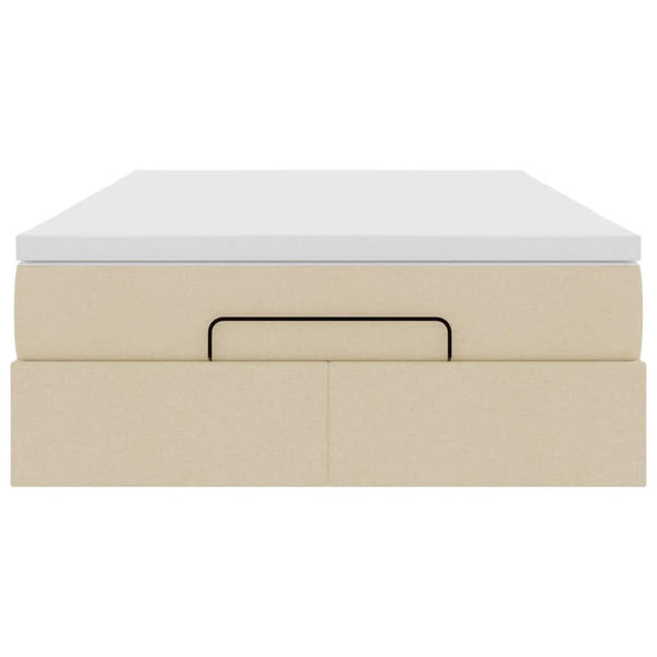 Ottoman Bett mit Matratze Creme 120x190 cm