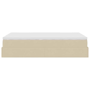 Ottoman Bett mit Matratze Creme 120x190 cm
