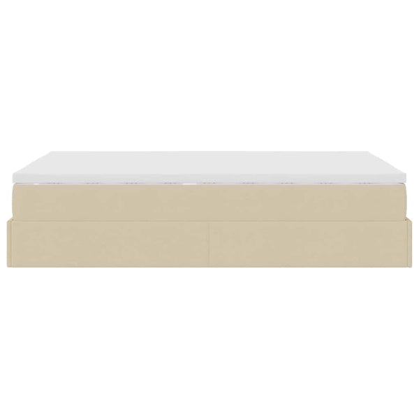 Ottoman Bett mit Matratze Creme 120x190 cm