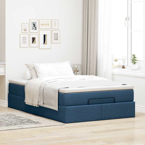 Ottoman Bett mit Matratze Blau 120x190 cm