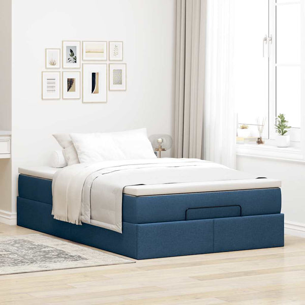 Ottoman Bett mit Matratze Blau 120x190 cm