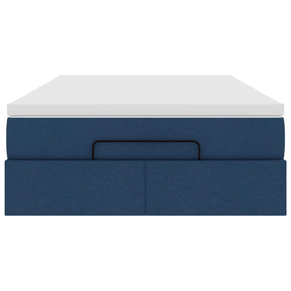 Ottoman Bett mit Matratze Blau 120x190 cm