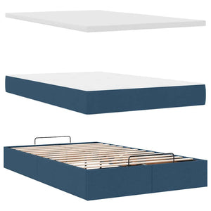 Ottoman Bett mit Matratze Blau 120x190 cm