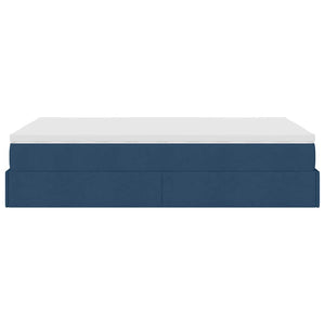 Ottoman Bett mit Matratze Blau 120x190 cm