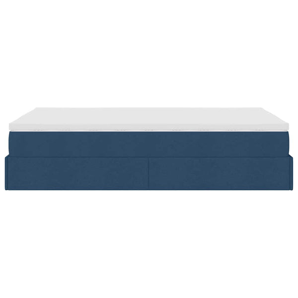 Ottoman Bett mit Matratze Blau 120x190 cm