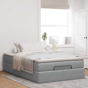 Ottoman Bett mit Matratze Hellgrau 120x200 cm