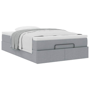 Ottoman Bett mit Matratze Hellgrau 120x200 cm