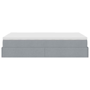 Ottoman Bett mit Matratze Hellgrau 120x200 cm