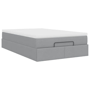 Ottoman Bett mit Matratze Hellgrau 120x200 cm