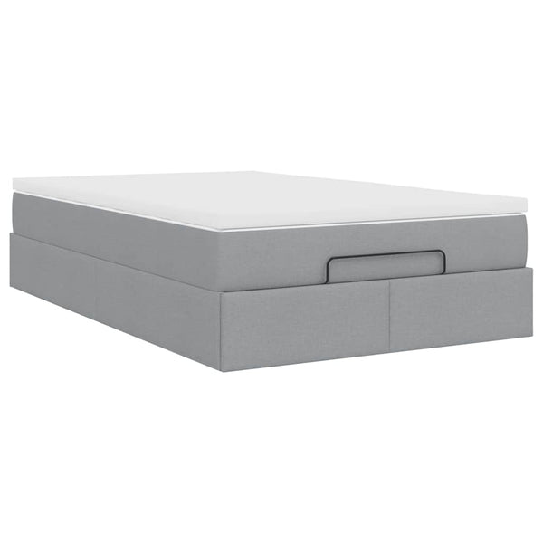 Ottoman Bett mit Matratze Hellgrau 120x200 cm