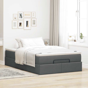 Ottoman Bett mit Matratze Dunkelgrau 120x200