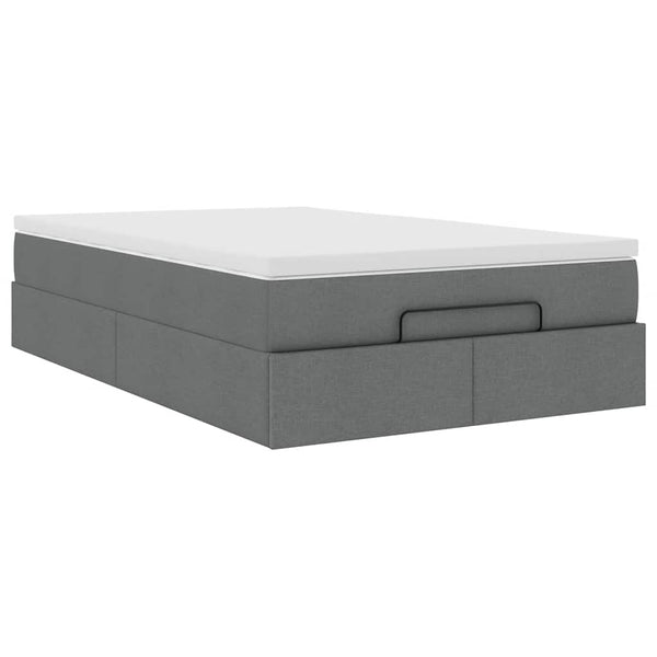 Ottoman Bett mit Matratze Dunkelgrau 120x200