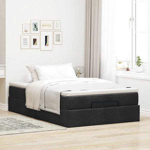 Ottoman Bett mit Matratze 120x200 cm Schwarz