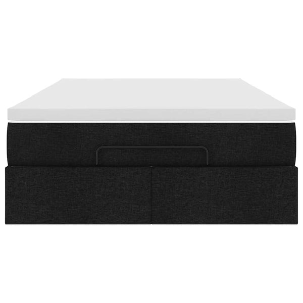 Ottoman Bett mit Matratze 120x200 cm Schwarz