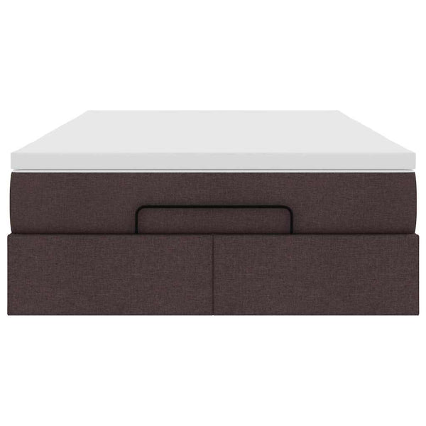 Ottoman Bett mit Matratze Dunkelbraun 120x200 cm