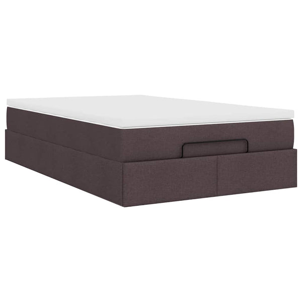 Ottoman Bett mit Matratze Dunkelbraun 120x200 cm