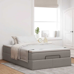 Ottoman Bett mit Matratze 120x200 cm Taupe