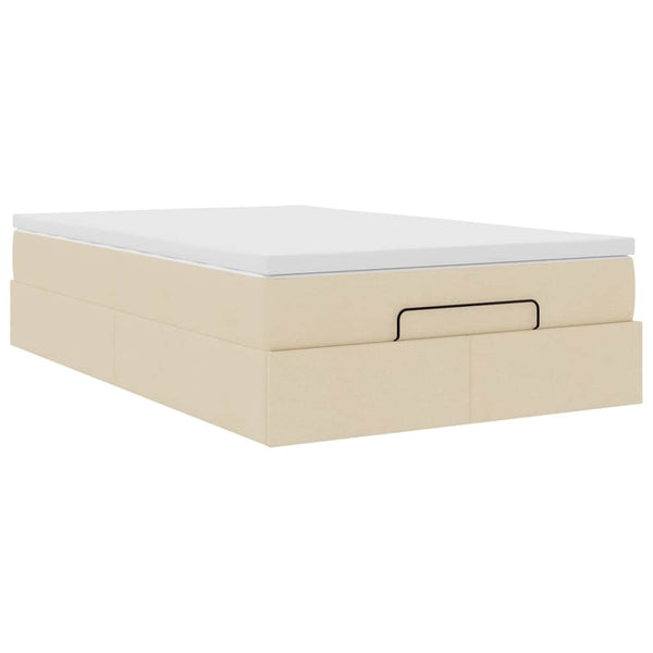 Ottoman Bett mit Matratze Creme 120x200