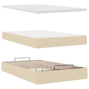 Ottoman Bett mit Matratze Creme 120x200