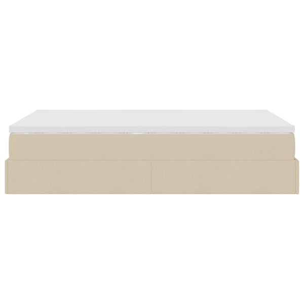 Ottoman Bett mit Matratze Creme 120x200