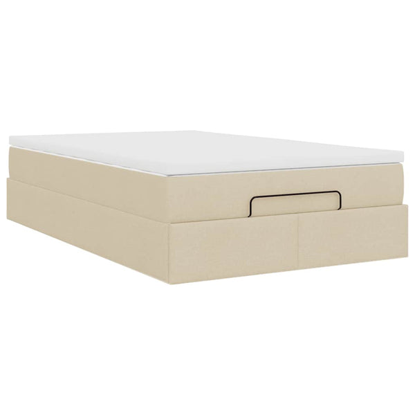Ottoman Bett mit Matratze Creme 120x200