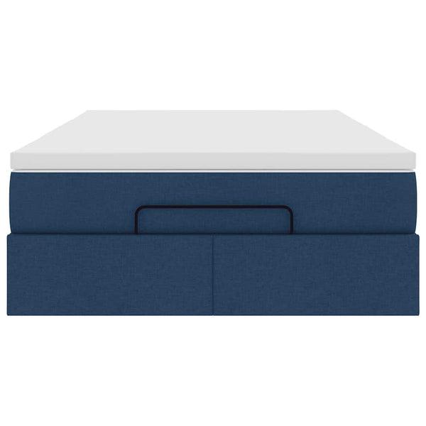 Ottoman Bett mit Matratze Blau 120x200 cm