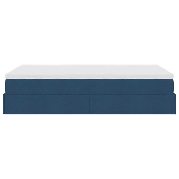 Ottoman Bett mit Matratze Blau 120x200 cm