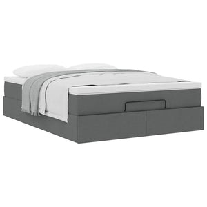 Ottoman Bett mit Matratze Dunkelgrau 140x190 cm