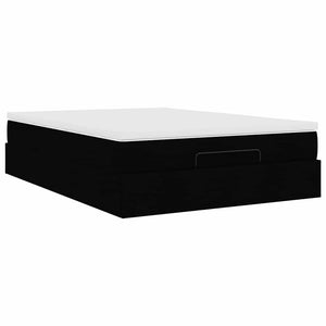 Ottoman Bett mit Matratze Schwarz 140x190 cm