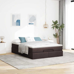 Ottoman Bett mit Matratze Dunkelbraun 140x190 cm