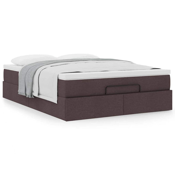 Ottoman Bett mit Matratze Dunkelbraun 140x190 cm