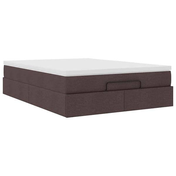 Ottoman Bett mit Matratze Dunkelbraun 140x190 cm
