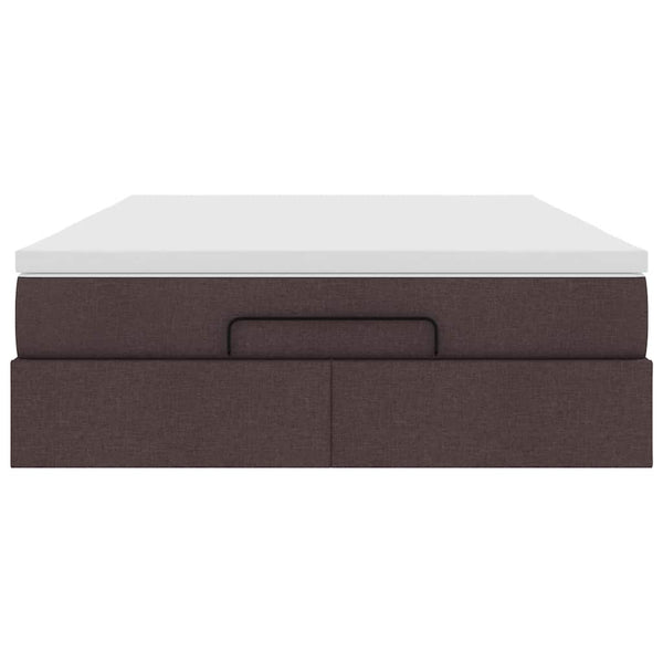 Ottoman Bett mit Matratze Dunkelbraun 140x190 cm