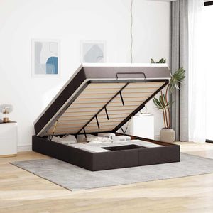 Ottoman Bett mit Matratze Dunkelbraun 140x190 cm
