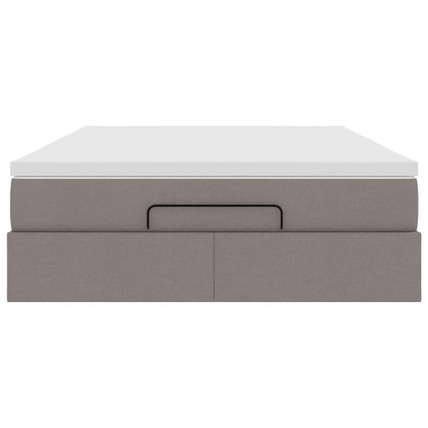 Ottoman Bett mit Matratze Taupe 140x190 cm