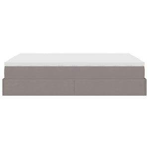 Ottoman Bett mit Matratze Taupe 140x190 cm