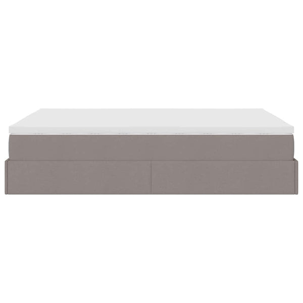 Ottoman Bett mit Matratze Taupe 140x190 cm