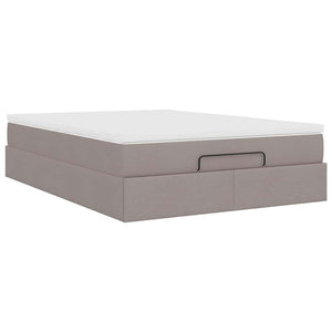 Ottoman Bett mit Matratze Taupe 140x190 cm