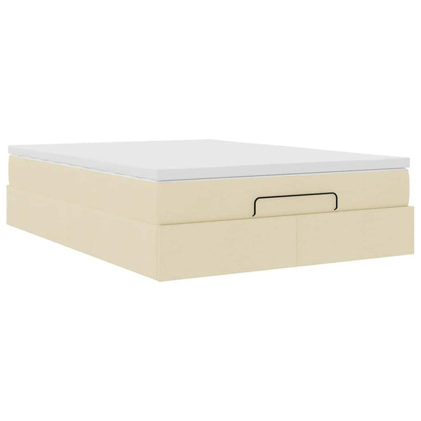 Ottoman Bett mit Matratze Creme 140x190 cm