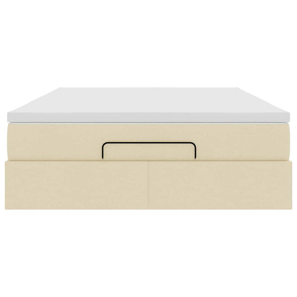 Ottoman Bett mit Matratze Creme 140x190 cm