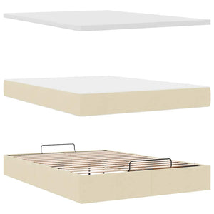 Ottoman Bett mit Matratze Creme 140x190 cm