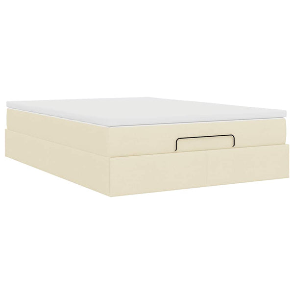 Ottoman Bett mit Matratze Creme 140x190 cm