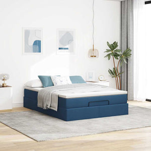 Ottoman Bett mit Matratze Blau 140x190 cm