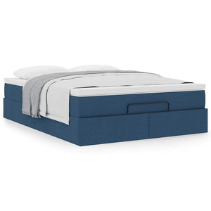 Ottoman Bett mit Matratze Blau 140x190 cm