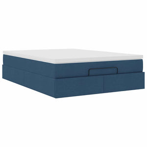 Ottoman Bett mit Matratze Blau 140x190 cm