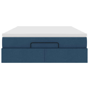 Ottoman Bett mit Matratze Blau 140x190 cm