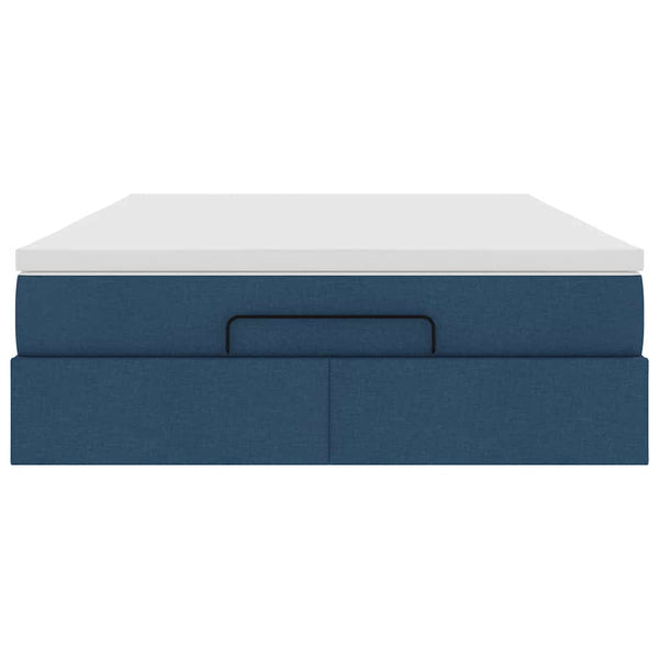 Ottoman Bett mit Matratze Blau 140x190 cm