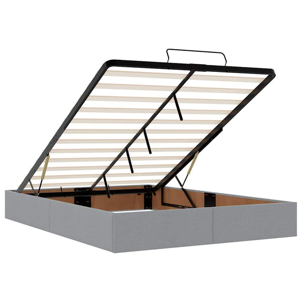 Ottoman Bett mit Matratze Hellgrau 140x200 cm