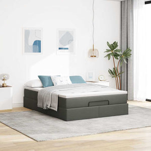 Ottoman Bett mit Matratze Dunkelgrau 140x200 cm